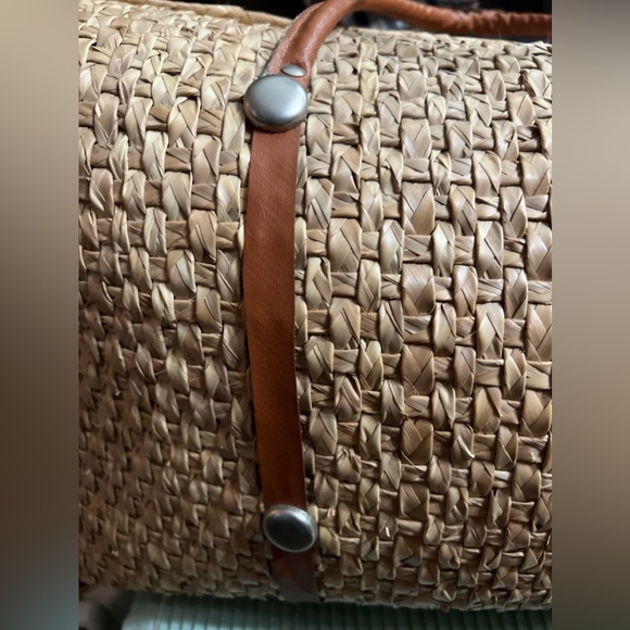 Large vintage woven wicker tote bag in "Boho" style - Picture 9 of 16